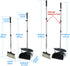 Broom and Dustpan Set with Lid Outdoor Or Indoor Dust Pan with Combo 3 Foot Long Stainless Standing Upright for Room Office Home Kitchen Floor Whisk Brush Set Lobby Clean The Pet Dog Hair (Black)
