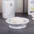 Creative Home Genuine Natural Marble Round Bar Soap Dish Soap Tray Holder Countertop Organizer, 5" Diam. x 1.5" H, Off-White