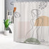 HVEST Boho Mid Century Shower Curtain for Bathroom Decor, Shapes Line Abstract Girl Shower Curtain with Hooks Modern Minimalist Art Aesthetics Polyester Waterproof Fabric Bath Accessories, 72X72Inches