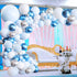 Blue Balloon Garland Arch Kit - 126 Pieces/PCS Metallic Blue White and Silver Confetti Latex Balloons for Baby Shower Birthday Wedding Graduation Bachelorette Anniversary Party Background Decorations