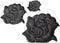 U-Sky Sew or Iron on Patches - Cool Black Rose Patch for Clothing Jackets - 3pcs Different Size Pack - 4.2x3.3 inch, 3.1x2.4 inch, 1.6x1.3inch
