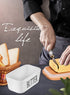 AISBUGUR Large Butter Dish with Lid Ceramics Butter Keeper Container with Knife and High- quality Silicone Sealing Butter Dishes with Covers Good Kitchen Gift White