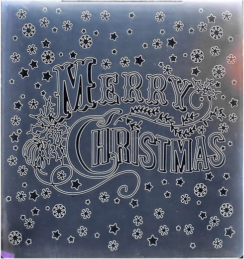 Kwan Crafts Merry Christmas Snowflake Star Plastic Embossing Folders for Card Making Scrapbooking and Other Paper Crafts, 15x15cm