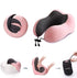 Travel Pillow, Best Memory Foam Neck Pillow Head Support Soft Pillow for Sleeping Rest, Airplane Car & Home Use (Pink)