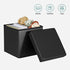 SONGMICS ULSF101 Storage Ottoman Cube/Footrest Stool/Coffee Table/Puppy Step, Holds Up to 660 lb., Faux Leather, 15", Black