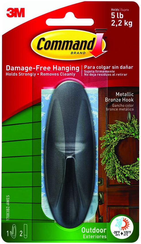 Command Outdoor Hook Bronze 4 Hooks