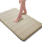Memory Foam Bath Mat 20" X 32" Coral Velvet Super Non-Slip Rapid Water Absorption Soft and Comfortable Easier to Dry Machine Wash Bathroom Mat, Camel