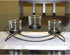 Seraphic Iron Arch Centerpiece Candle Holder, Black, Clear Chunky 3 Cups