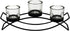 Seraphic Iron Arch Centerpiece Candle Holder, Black, Clear Chunky 3 Cups