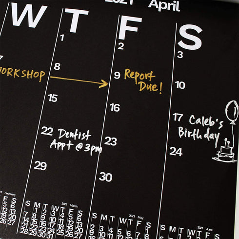 2022 The Desk Pad Calendar Months Alternate Black and White Wall Calendar Large Monthly Wall Planner