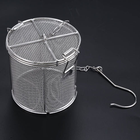 Tea Ball Infuser, Stainless Steel Spice Seasoning Strainer Tea Ball Strainer Soup Seasonings Separation Basket Spice Filter Kitchen Tools, Silver (10×10cm)