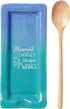 DEI Ceramic Spoon Rest, 8.74 x 3.86 x 1.06, Blue/Green