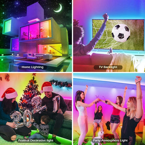 Led Strip Lights,20ft/6M Led Light Strips Music Sync Color Changing RGB Led Strip Built-in Mic,Bluetooth App Control LED Rope Lights with Remote,5050 RGB Led Lights for Bedroom,TV,Party