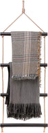 Dahey Blanket Ladder Bath Towel Rack Bar Storage Ladder Wood Wall Hanging Living Room Scarf Ladder Rustic Home Decor Ladder,Black