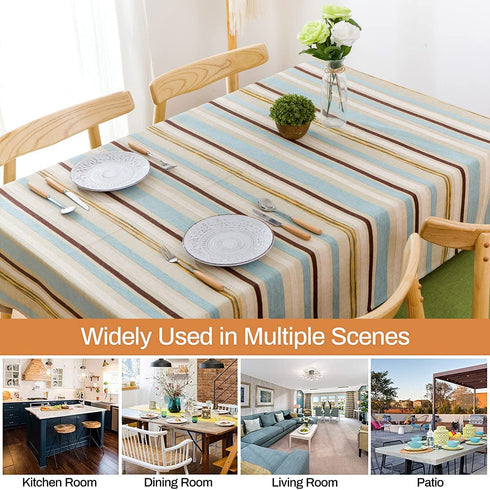 Stripe Rectangle Tablecloth, Water and Stain Resistant Indoor and Outdoor Table Cloth Decorative, Table Cover for Picnics Parties Dining Kitchen Tables?51x70 Inch?
