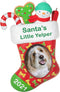 Hallmark Keepsake Christmas Ornament, Year Dated 2021, Santa's Little Yelper Dog Stocking Photo Frame