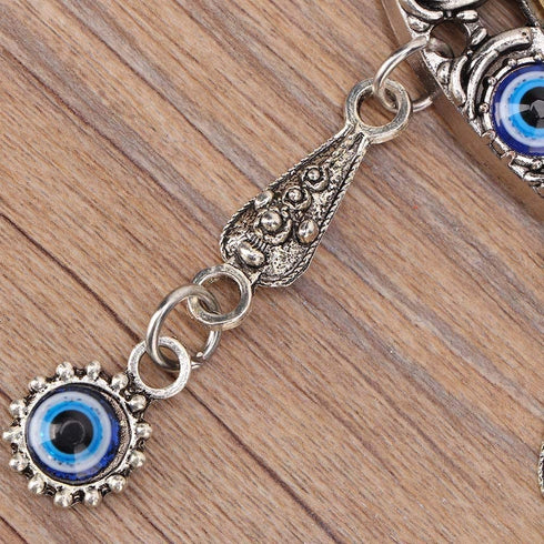 Turkish Blue Evil Eye Beads withOrnament Amulet Delicate Blue Glass Pendant Home Lucky Protection Wall Hanging Decor