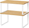 NEX Bamboo Kitchen Cabinet and Counter Shelf Organizer, Stackable & Expandable, White and Natural