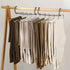 AIR&TREE 2 Pack Pants Hangers Space Saving,Anti-Rust Plastic Hangers,Durable and Sturdy Hangers for Pants Scarf Jeans Slack Trousers Ties Towels,Multiple Pants Hangers in One(Gray)