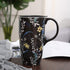 TZSSP Coffee Ceramic Mug Porcelain Latte Tea Cup With Lid 17oz. Black