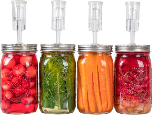 Jillmo Fermentation Kit, Stainless Steel Fermenting Kit for Wide Mouth Mason Jars (Jars Not Included)