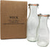 Weck Juice Jar Combo Pack - (1) 766 1-Liter jar (1) 764 1/2-Liter jar with Glass Lids, Rubber Rings and Steel Clamps