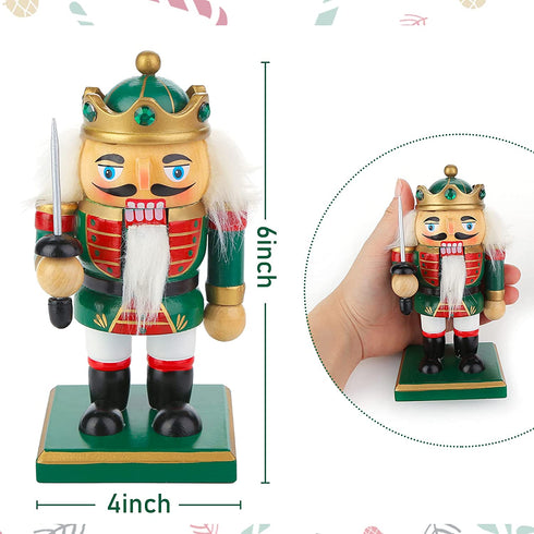 3 otters Christmas Nutcracker Ornaments Set, 2 Set Christmas Nutcrackers Figures Christmas Nutcrackers Soldier King Wooden Christmas Nutcrackers for Festive Christmas Desktop Decor, 6 Inch Tall