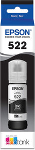 EPSON T522 EcoTank Ink Ultra-high Capacity Bottle Black (T522120-S) for select Epson EcoTank Printers