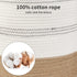 BEIUTAO Small Storage Basket 15 x 15 x 15 inch Foldable Woven Baskets, Cotton Rope Blanket Basket for Toy and Blanket, Baby Laundry Baskets with Handle