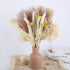 61Pcs Natural Dried Pampas Grass, 17" Tall Fluffy Pompous Grass Dried Flowers Bouquet Decor with Reed Grass/Wheats/Lagurus Ovatus/ for Boho Farmhouse Rustic Vase