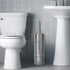 nu steel Hammer Detail Stainless Steel Toilet Brush with Covered Metal Case Finish Comes with a Complete Plastic Liner Inside to Prevent Dripping, Silver