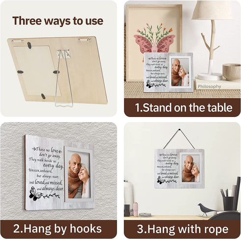 Memorial Picture Frame - Memorial Gifts for Loss of Mother - Sympathy Gifts for Loss of Loved One - Fits 6x4 In Photo