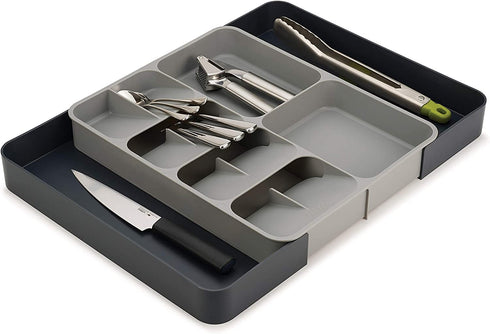 Joseph Joseph DrawerStore Kitchen Drawer Organizer Tray for Cutlery Utensils and Gadgets, Expandable, Gray