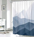 Accnicc Blue Fabric Shower Curtain Set, Navy Ombre Geometric Mountain Cloth Bathroom Curtain, Modern Decorative Bath Curtain (Blue, 72'' × 72'')