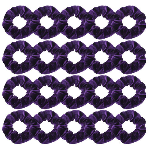 Didder 20 Pcs Hair Scrunchies Velvet Elastics Scrunchy Hair Ties Dark purple Soft Scrunchie Bobbles Ropes Scrunchie Solid color Hair Bands for Women Girls