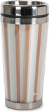 Retirement Blessings Brown Stripes 16 ounce Stainless Steel Insulated Travel Mug with Lid