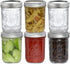Pack of 6 Glass Mason Jars with Lids and Bands 16oz Wide Mouth Ball Mason Jars for Jam Making, Pickled Vegetables, Candied Fruit, Homemade Preserves, Kitchen Storage (16 oz)