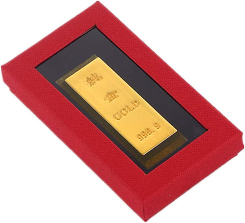 Zzooi Fake Gold Bar Bullion Brick Simulated Metal Gold Bar,Feng Shui Decor
