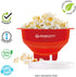 Collapsible Silicone Microwave Hot Air Popcorn Popper Bowl With Lid and Handles - Red