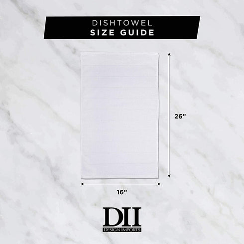 DII Basic Terry Collection Windowpane Dishtowel Set, 16x26, GraySolid, 4 Piece