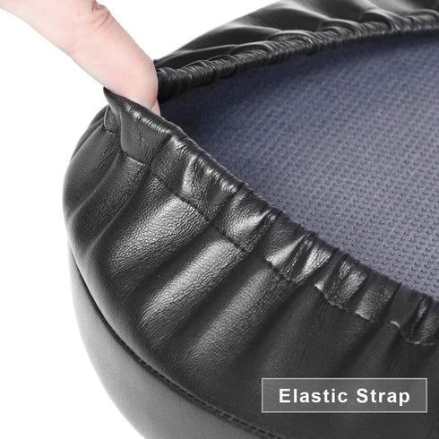 Shinnwa Bar Stool Cushion Round Foam Padded Seat Cushions Waterproof Leather Bar Stool Covers with Elastic and Non Slip Bottom 13 Inch Black