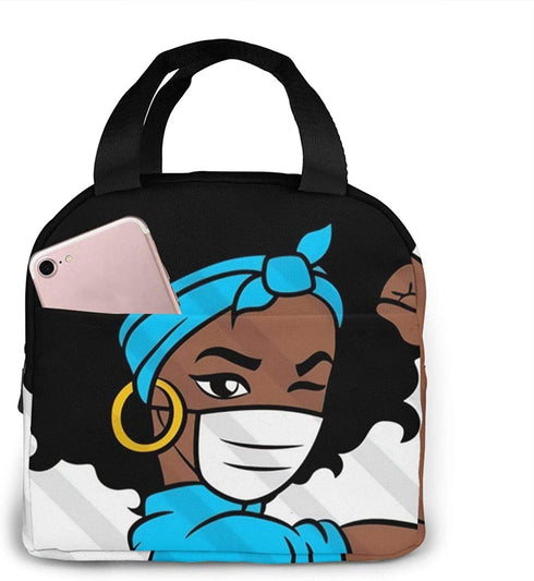 Kslai Afro Woman Nurse Doctor Lunch Bag Tote Bag Lunch Bag for Women Lunch Box Insulated Lunch Container