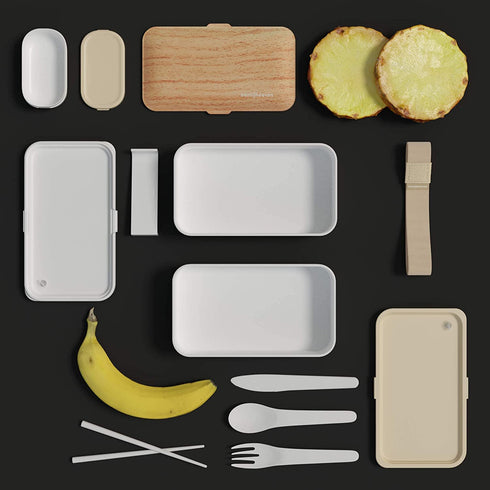 Premium Bento Lunch Box in 8 Modern Colors - 2 Compartments, Leak-proof - Includes Divider, Cutlery & Chopsticks - 40oz Japanese Bento Box for Adults & Kids - Zero Waste & Food-Safe