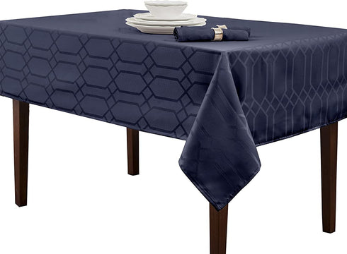 Benson Mills Solid Chagall Spillproof Fabric Tablecloth (60" x 140" Rectangular, Indigo)