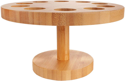 BambooMN 7.25 Inch Natural Bamboo Circle Food Cone Display Tamaki Stand for Restaurants, Catered Events, Party or Buffets, Holds up to 10 Cones