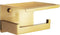 HITSLAM Gold Toilet Paper Holder, Stick on Brushed Brass Toilet Paper Holder with Shelf, Self Adhesive No Drill or Wall-Mount with Screws for Bathroom