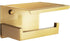 HITSLAM Gold Toilet Paper Holder, Stick on Brushed Brass Toilet Paper Holder with Shelf, Self Adhesive No Drill or Wall-Mount with Screws for Bathroom
