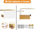 HITSLAM Gold Toilet Paper Holder, Stick on Brushed Brass Toilet Paper Holder with Shelf, Self Adhesive No Drill or Wall-Mount with Screws for Bathroom