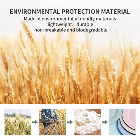 8 Pack Plastic Plates Reusable, OAMCEG 10 Inches Unbreakable Eco-Friendly Lightweight Wheat Straw Plates, Salad Plates, Camping Plates, Dinner Plates, Dishwasher & Microwave Safe, BPA FREE