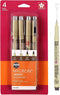 Sakura Pigma 50040 Micron Blister Card Ink Pen Set, Sepia, Pigma 4CT Set